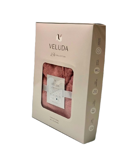 Super Absorbent Hooded Toddler Towel – Grows with Baby, Soft Hypoallergenic Cotton by Veluda