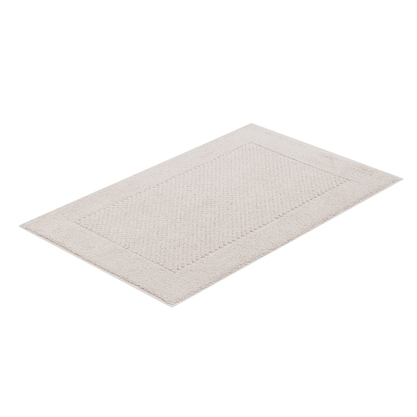 Luxurious, double-sided ribbed bath mat, beige, soft, sustainable, made in Brazil, Veluda.
