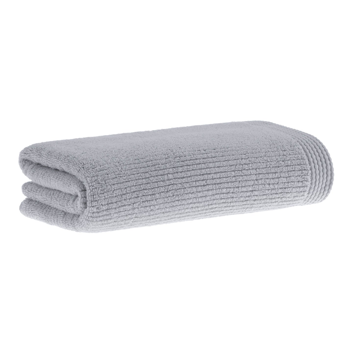 Luxurious, double-sided ribbed bath towel, gray, soft, sustainable, made in Brazil, Veluda.