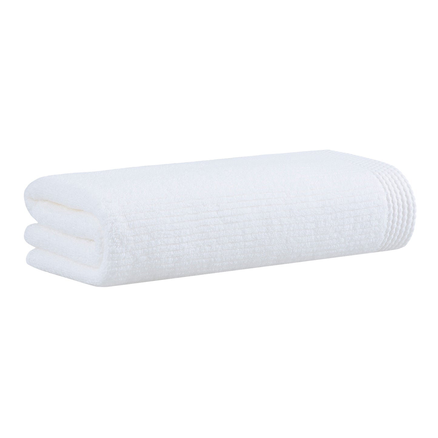 Luxurious, double-sided ribbed bath towel, white, soft, sustainable, made in Brazil, Veluda.