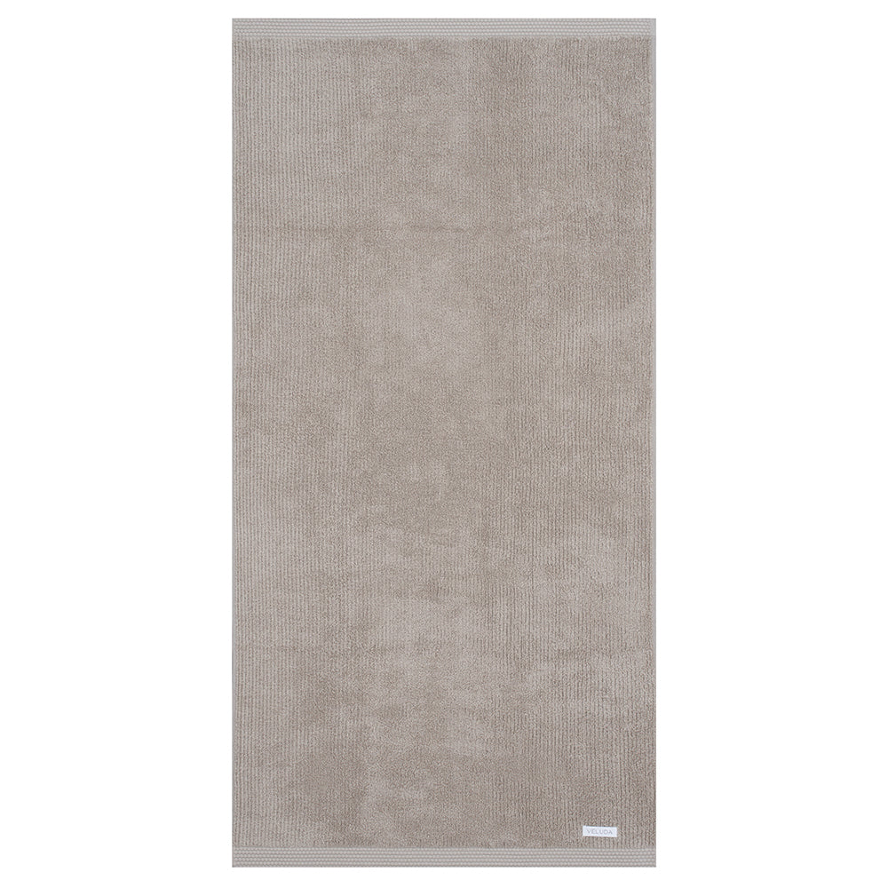 Luxurious, double-sided ribbed hand towel, beige, soft, sustainable, made in Brazil, Veluda.