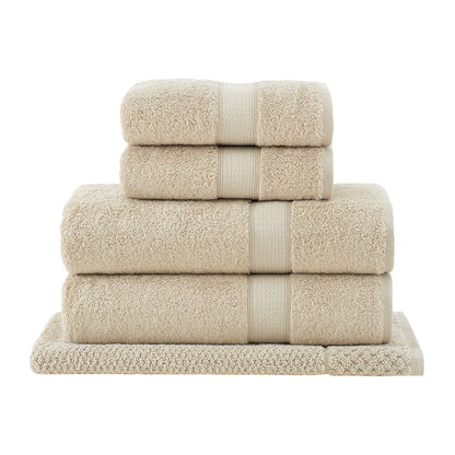 Luxurious Egyptian cotton bath sheet, beige, soft, absorbent, high-quality, Veluda.