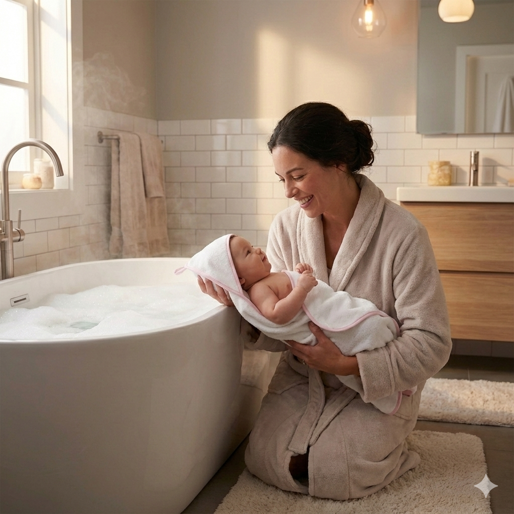 Baby Hooded Towel with Matching Washcloth