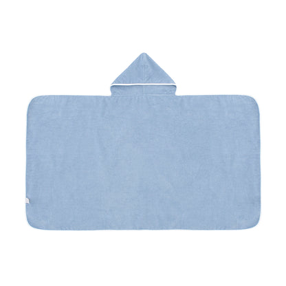 Soft, hypoallergenic baby hooded towel, blue, absorbent, grows with child, Veluda.