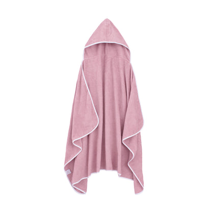 Soft, hypoallergenic baby hooded towel, pink, absorbent, grows with child, Veluda.