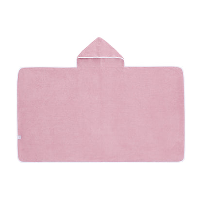 Soft, hypoallergenic baby hooded towel, pink, absorbent, grows with child, Veluda.