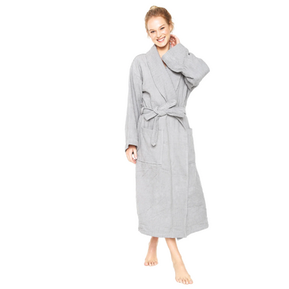 Spa Bathrobe Plush Velour, Pockets & Belt, Brazilian Cotton by Veluda