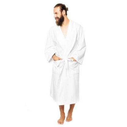 Spa Bathrobe Plush Velour, Pockets & Belt, Brazilian Cotton by Veluda